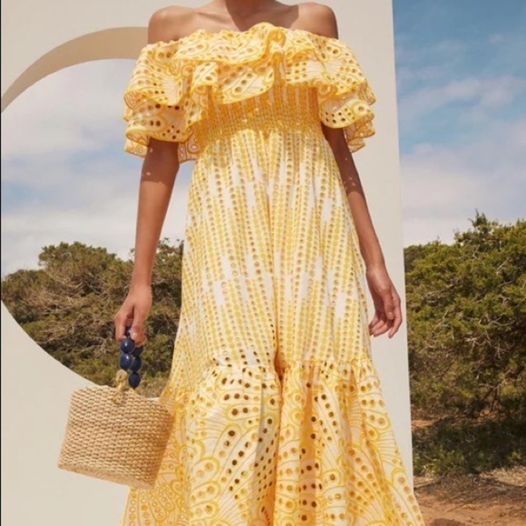 Charo Ruiz Isabella Maxi Dress Yellow - Picture 1 of 10